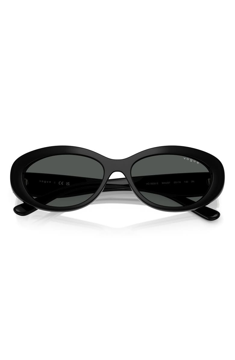 VOGUE 55mm Polarized Oval Sunglasses, Alternate, color, Black