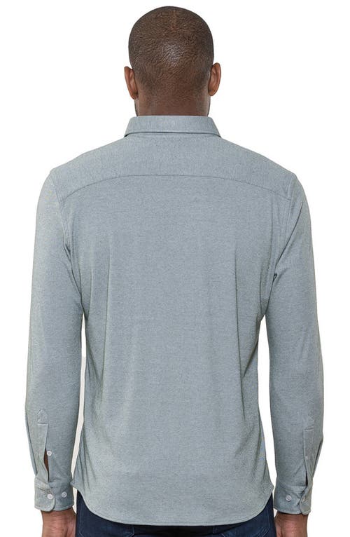 Luchiano Visconti Micro Melange Knit Shirt In Gray