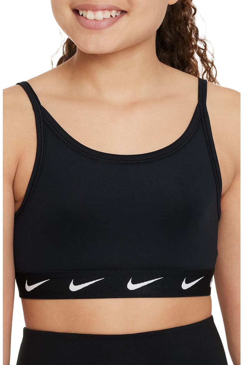 Kids' Dri-FIT Sports Bra, Main, color, 010 BLACK/WHITE