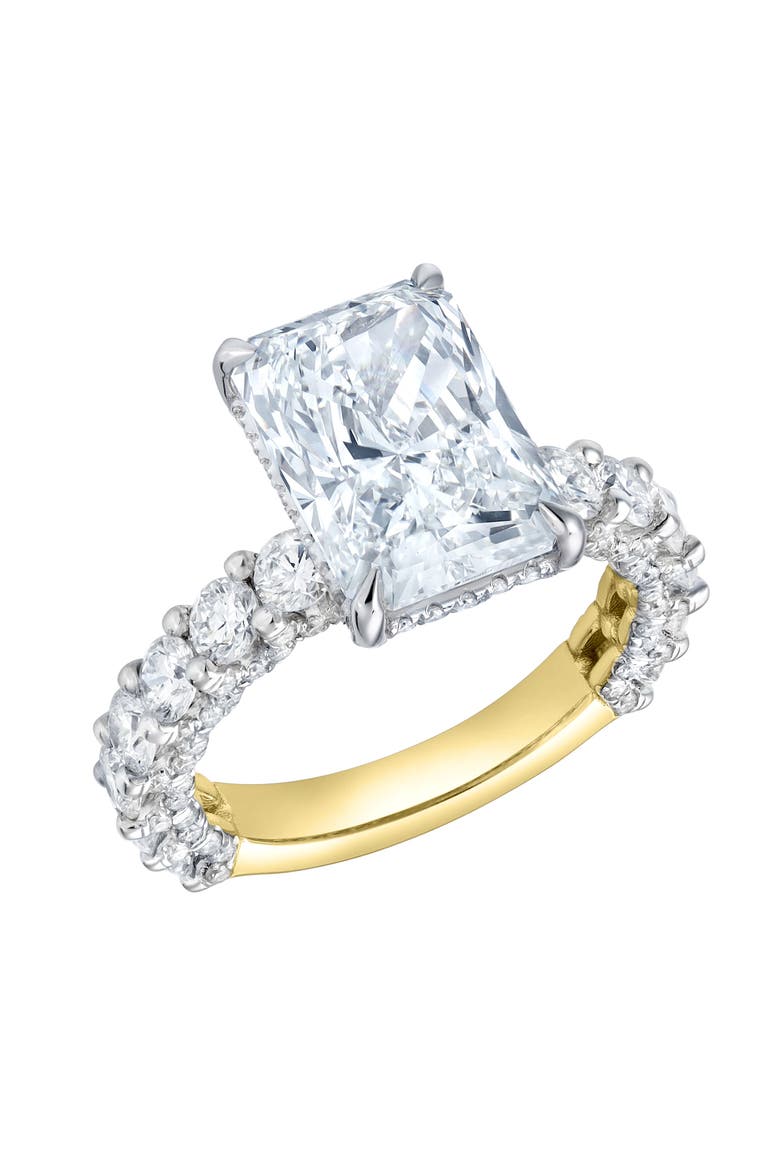Maelis 14K Gold Radiant Lab Grown Diamond Hidden Halo Engagement Ring - 7.45 Cts, Alternate, color, 14K Yellow Gold