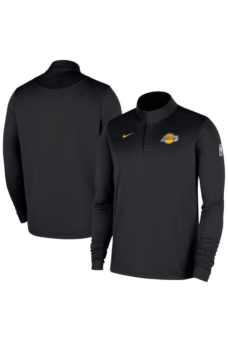 Men's Nike Black Los Angeles Lakers 2025/26 Authentic Coaches Quarter-Zip Dri-Fit Top, Alternate, color, Black