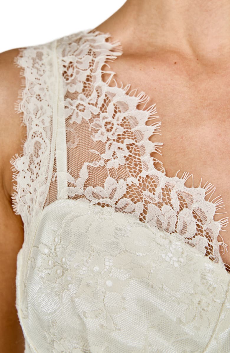 Endless Rose Lace Trim Midi Dress, Alternate, color, Ivory