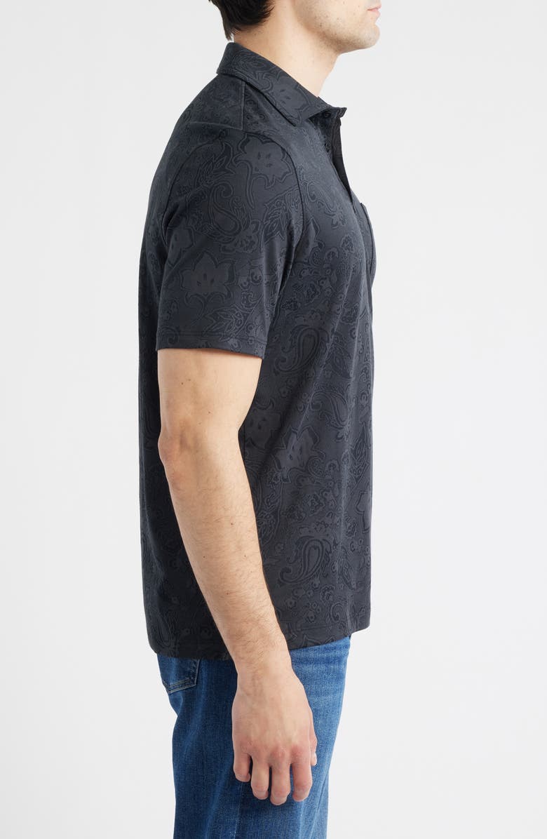 Johnston & Murphy Evans Jacquard Polo, Alternate, color, Black Paisley