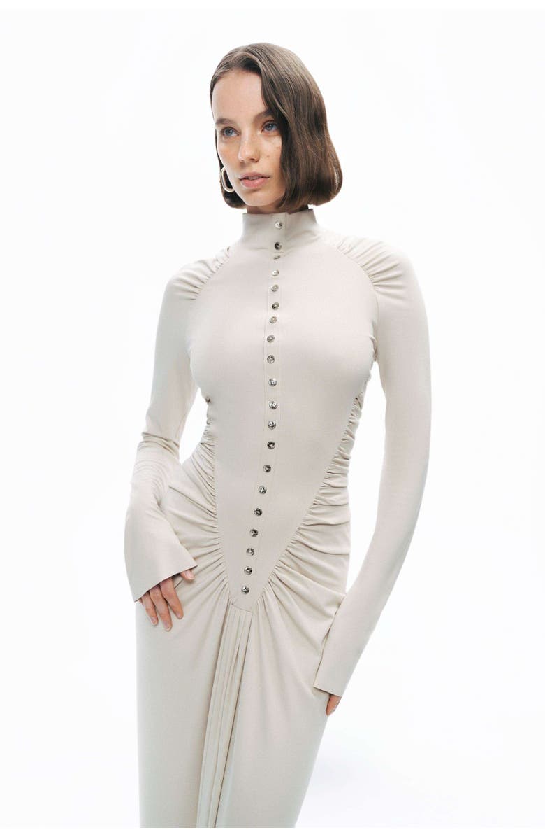 Nocturne Stone Drape Detailed Maxi Dress, Alternate, color, 