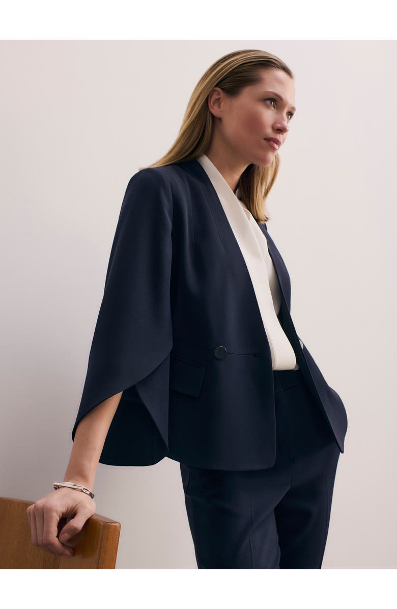 The Fold Ansdell Clever Crepe Blazer, Alternate, color, Navy