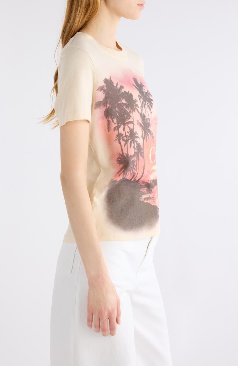 Chloé Sunset Cotton Jersey Graphic T-Shirt, Alternate, color, Blondie Yellow