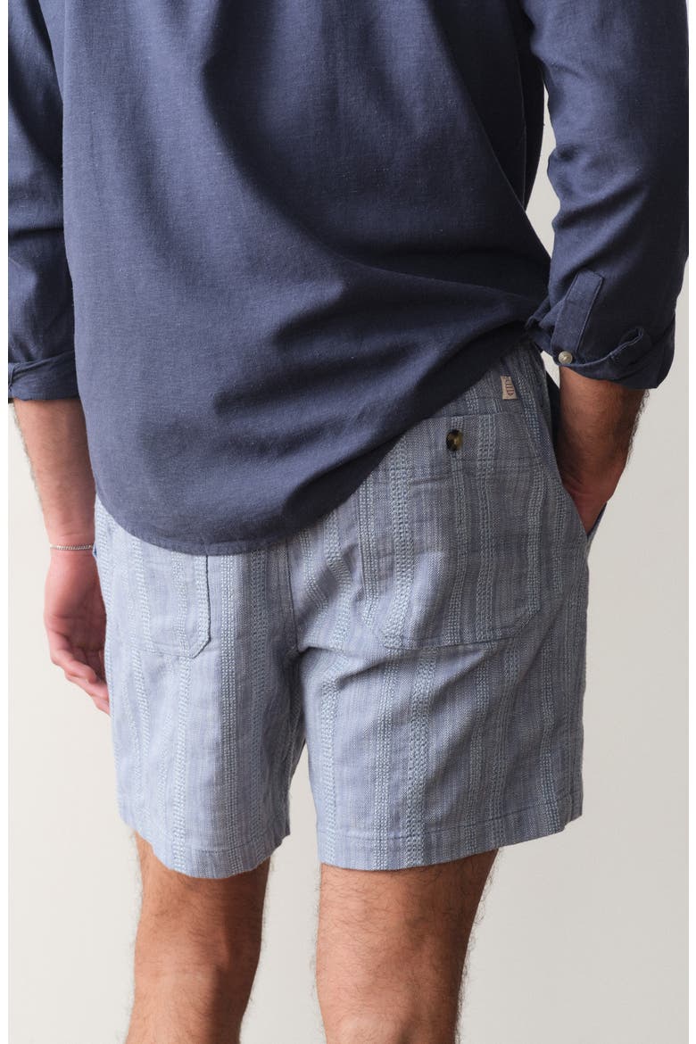 Saturday Beach Striped Shorts, Alternate, color, BLUE