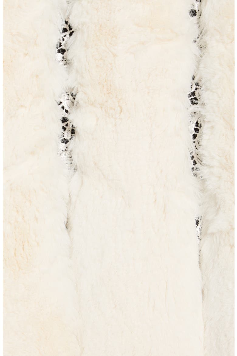 Lace Trim Faux Fur Cape, Alternate, color, WHITE