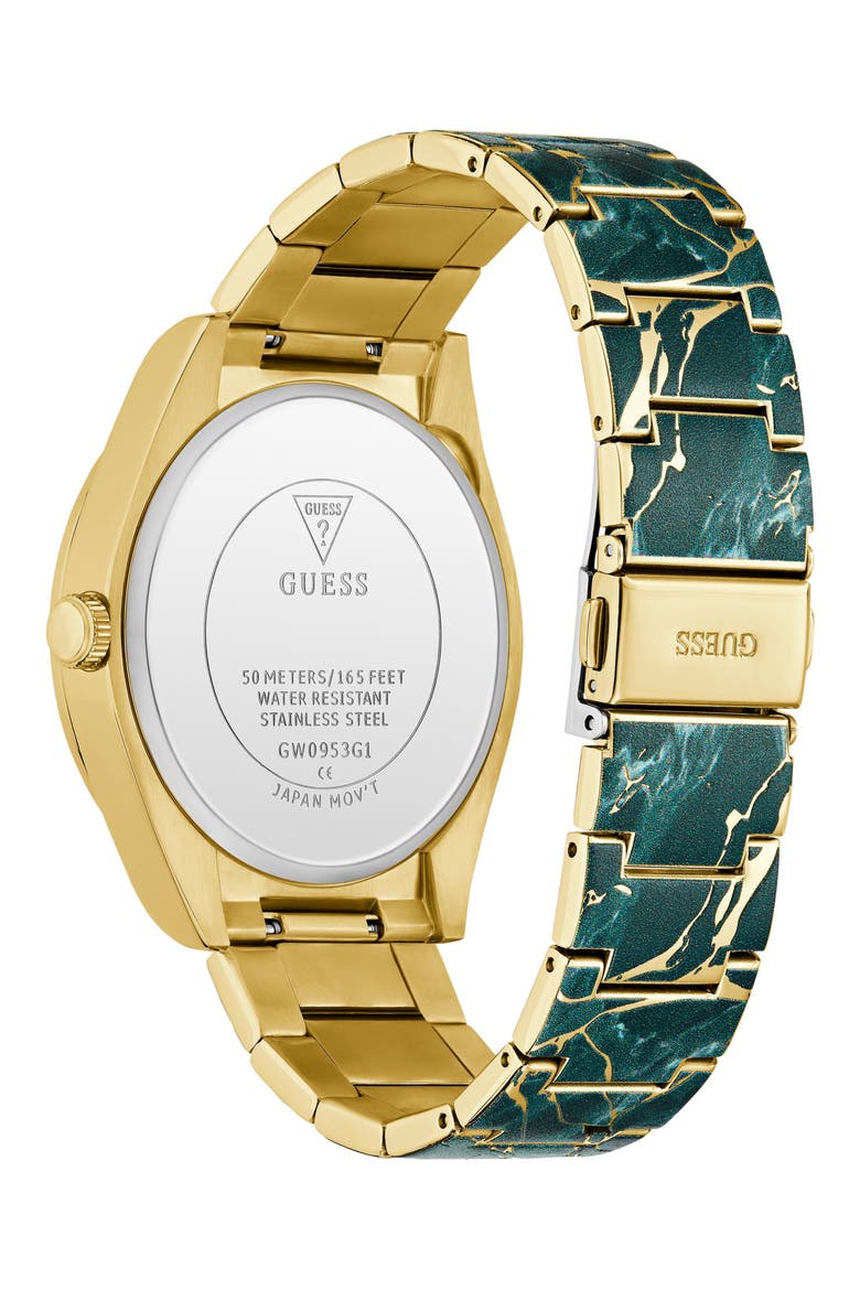 Marbled Multifunction Bracelet Watch, 44mm, Alternate, color, GREEN MARBLE