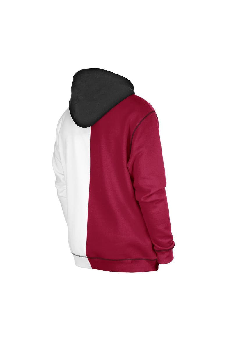 Men's New Era Burgundy/White Washington Commanders Third Down Split Raglan Pullover Hoodie, Alternate, color, Burgundy