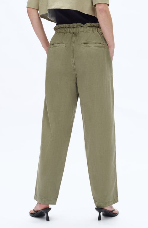Bayeas Paperbag High Waist Tapered Mom Jeans In Green