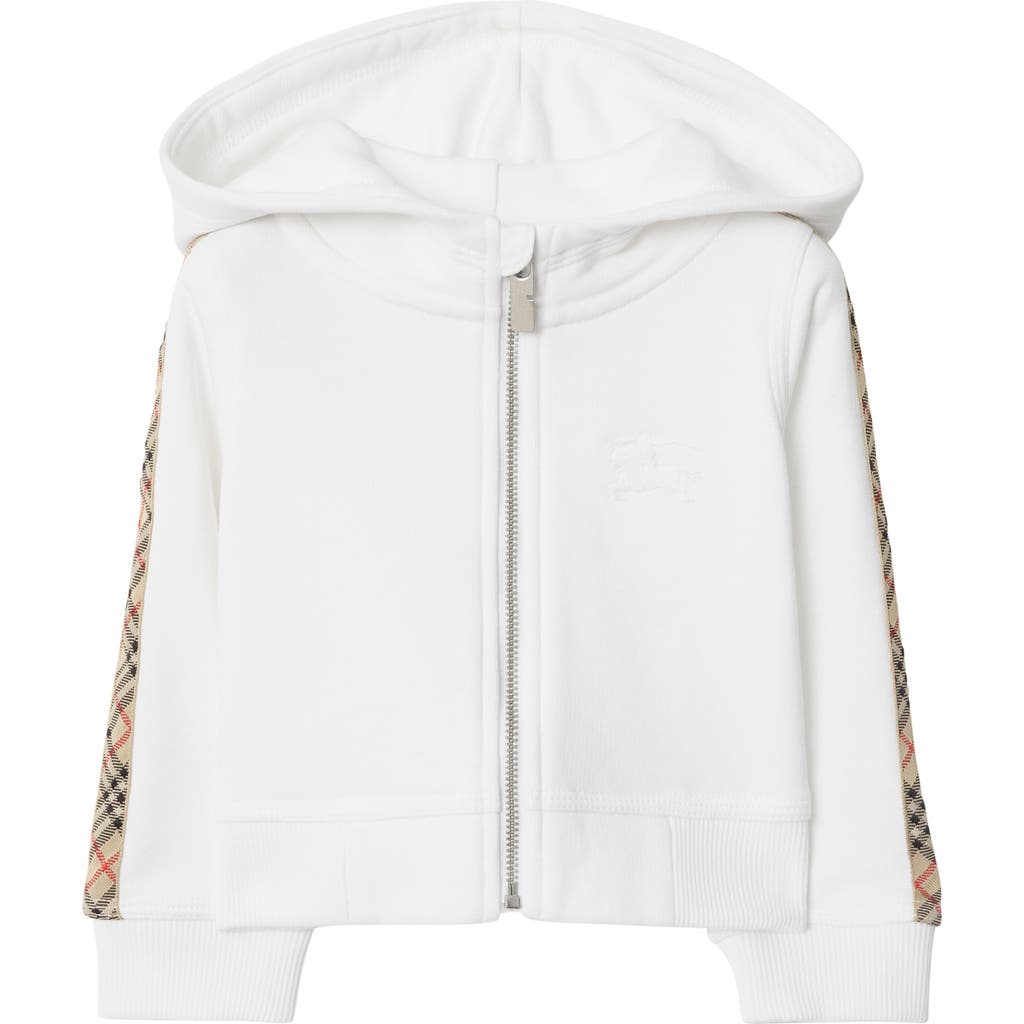 Burberry Check Trim Cotton Zip Hoodie