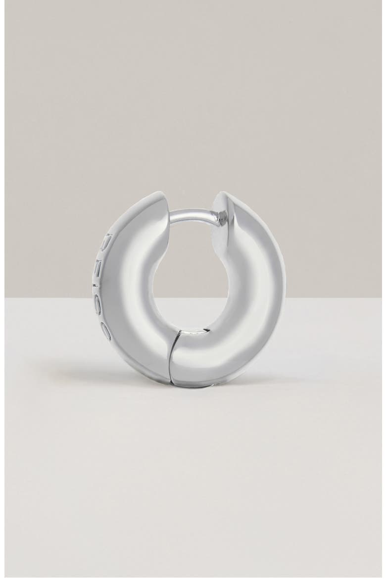 Oliva Plain Huggie Hoop Earrings, Alternate, color, SILVER TONE