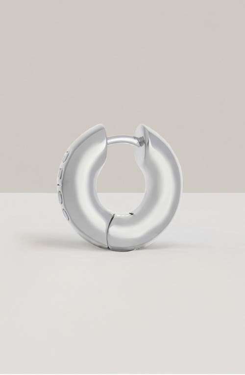 Reiss Oliva Plain Huggie Hoop Earrings In Silver Tone