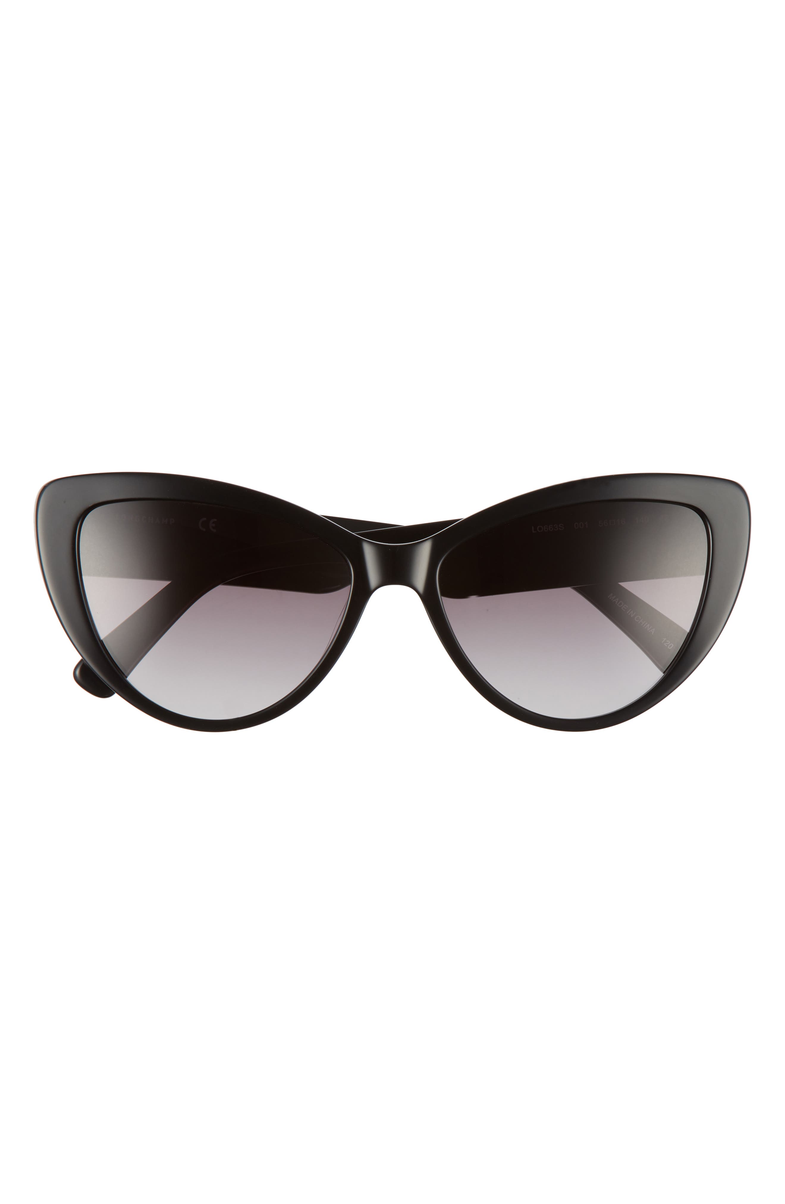 Longchamp Heritage 56mm Gradient Cat Eye Sunglasses in Black 