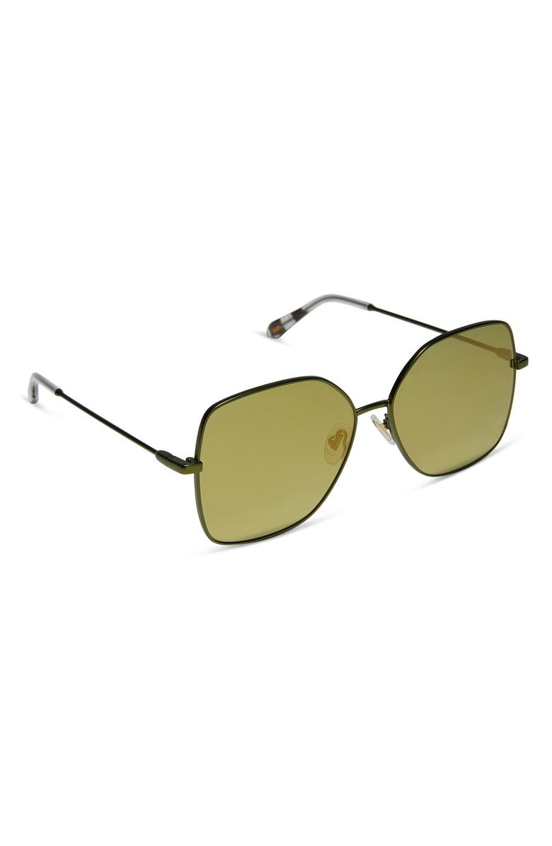 DIFF 55mm Iris Butterfly Sunglasses, Alternate, color, Moss Metal Mirror