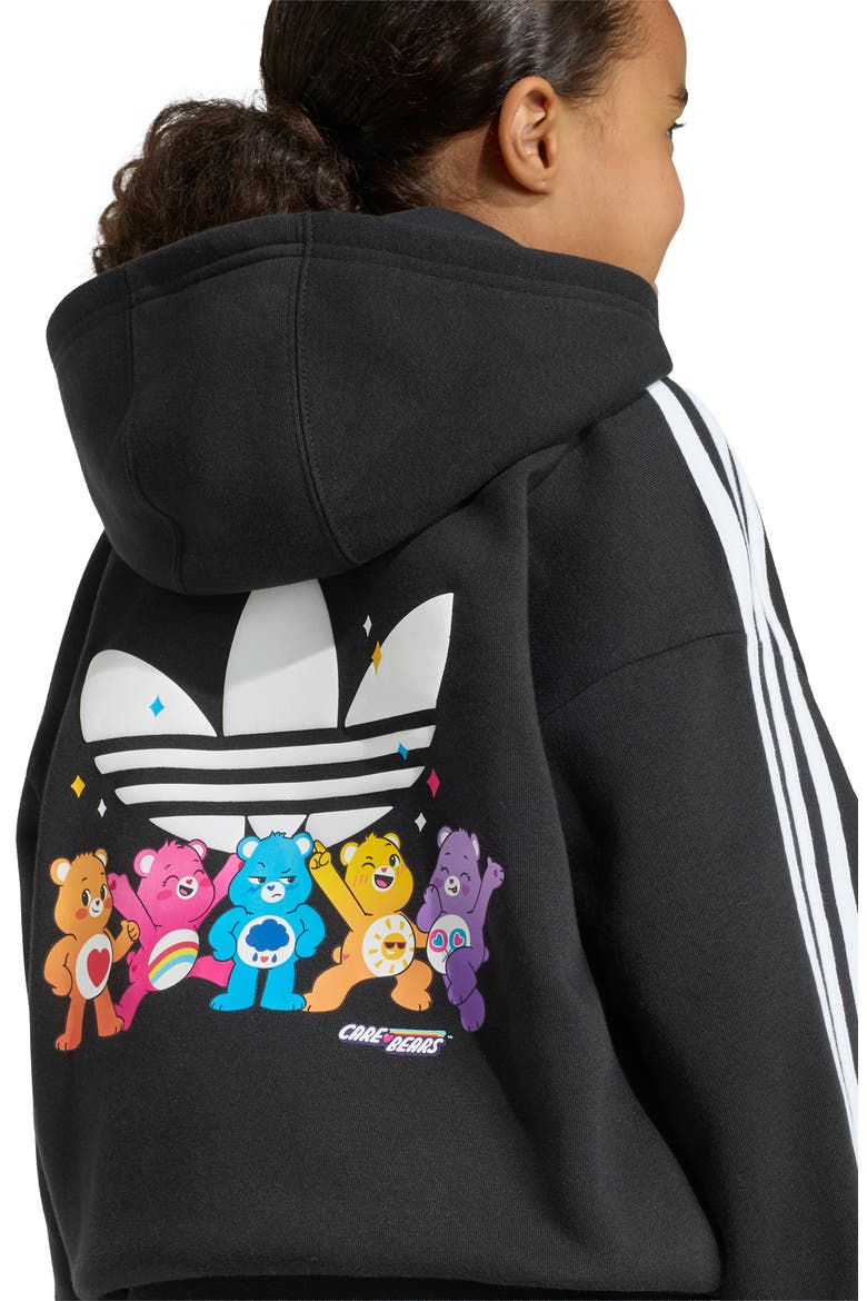 Kids' Care Bears Trefoil Hoodie, Alternate, color, BLACK