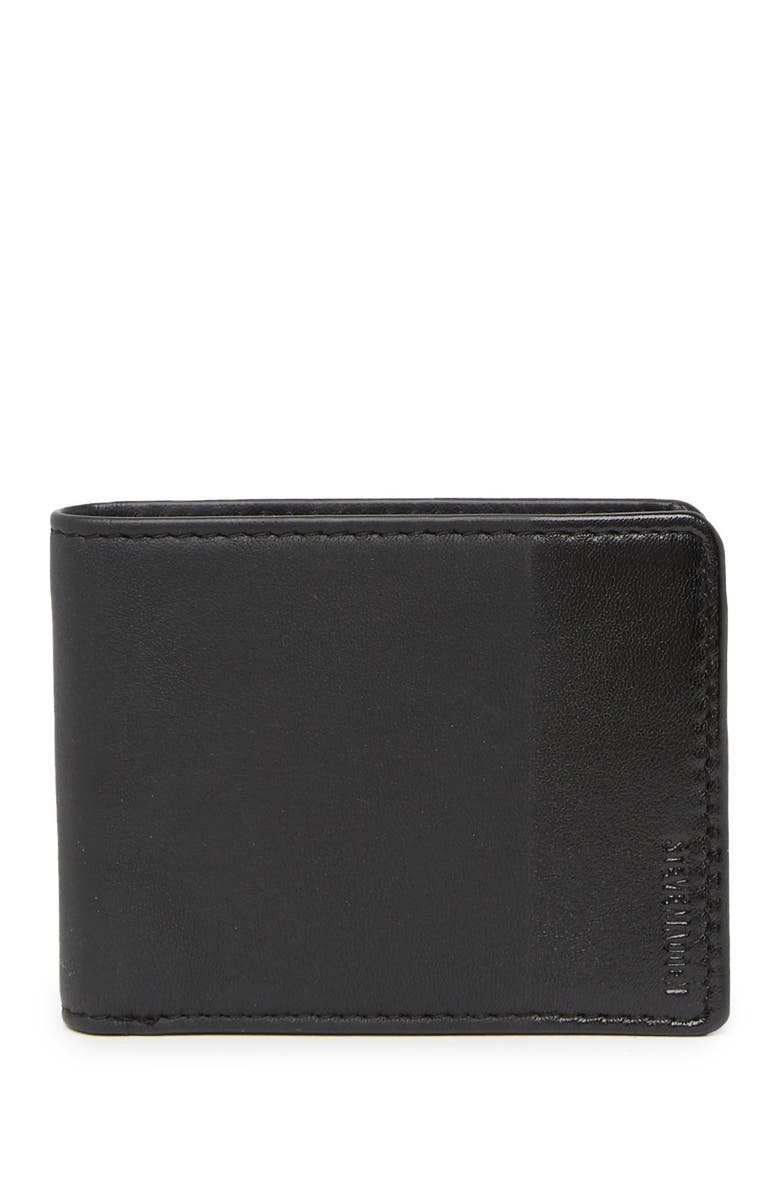 Steve Madden Two-Tone Leather Billfold Wallet, Main, color,