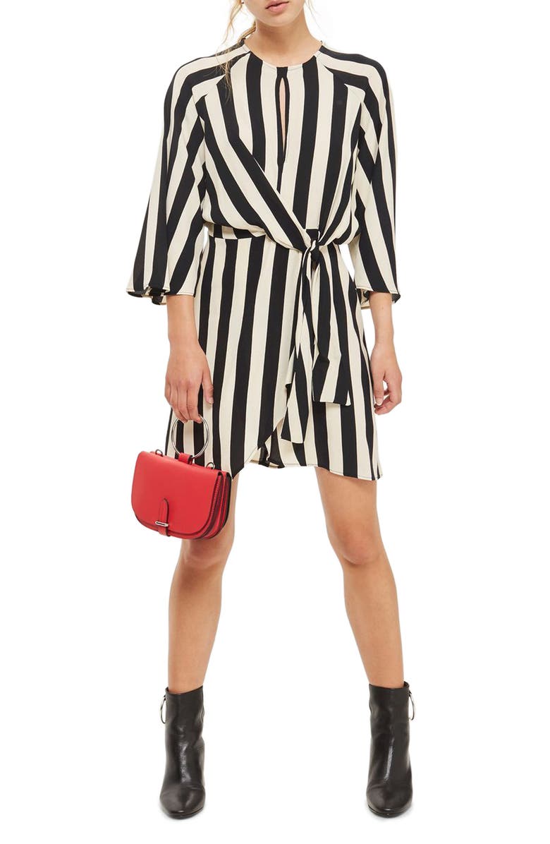 Topshop Humbug Stripe Knot Dress, Alternate, color, 