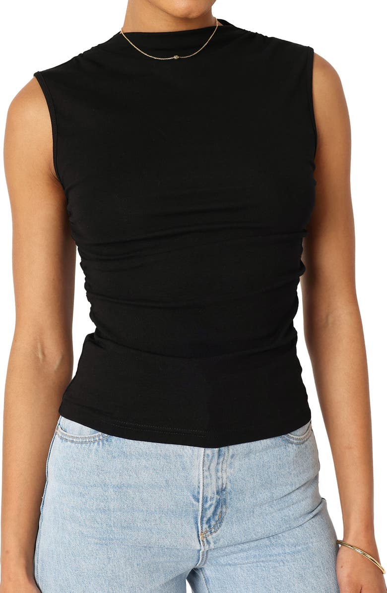Petal & Pup Nissa Mock Neck Sleeveless Top, Alternate, color, Black