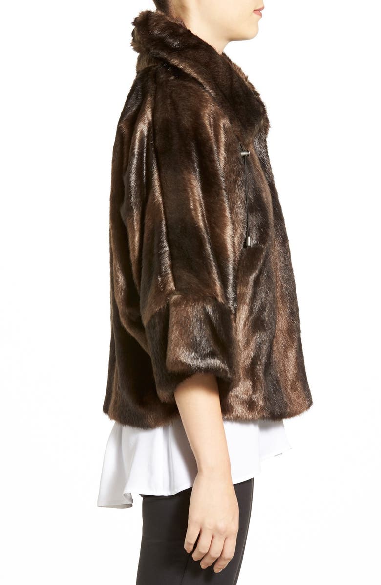 T Tahari 'Harper' Faux Fur Capelet, Alternate, color, 