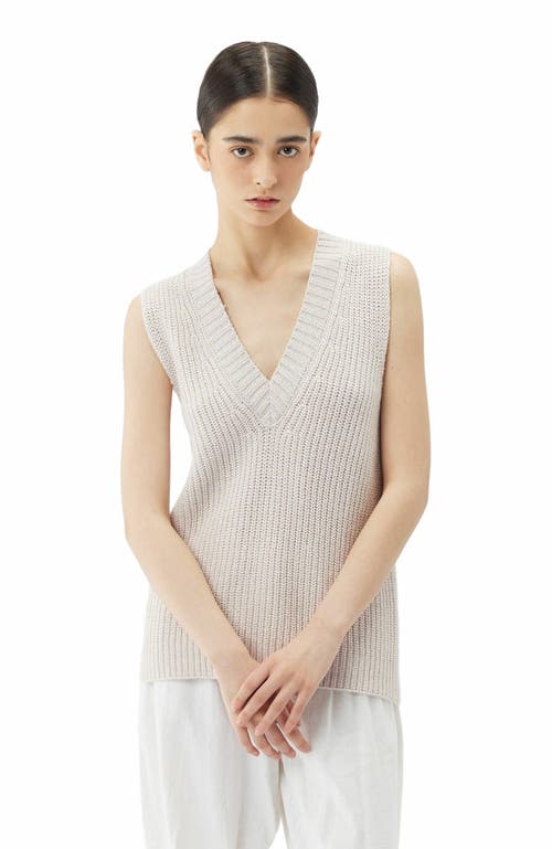 Gobi Mongolian Cashmere Cotton Cashmere  Vest In Lavender Blue