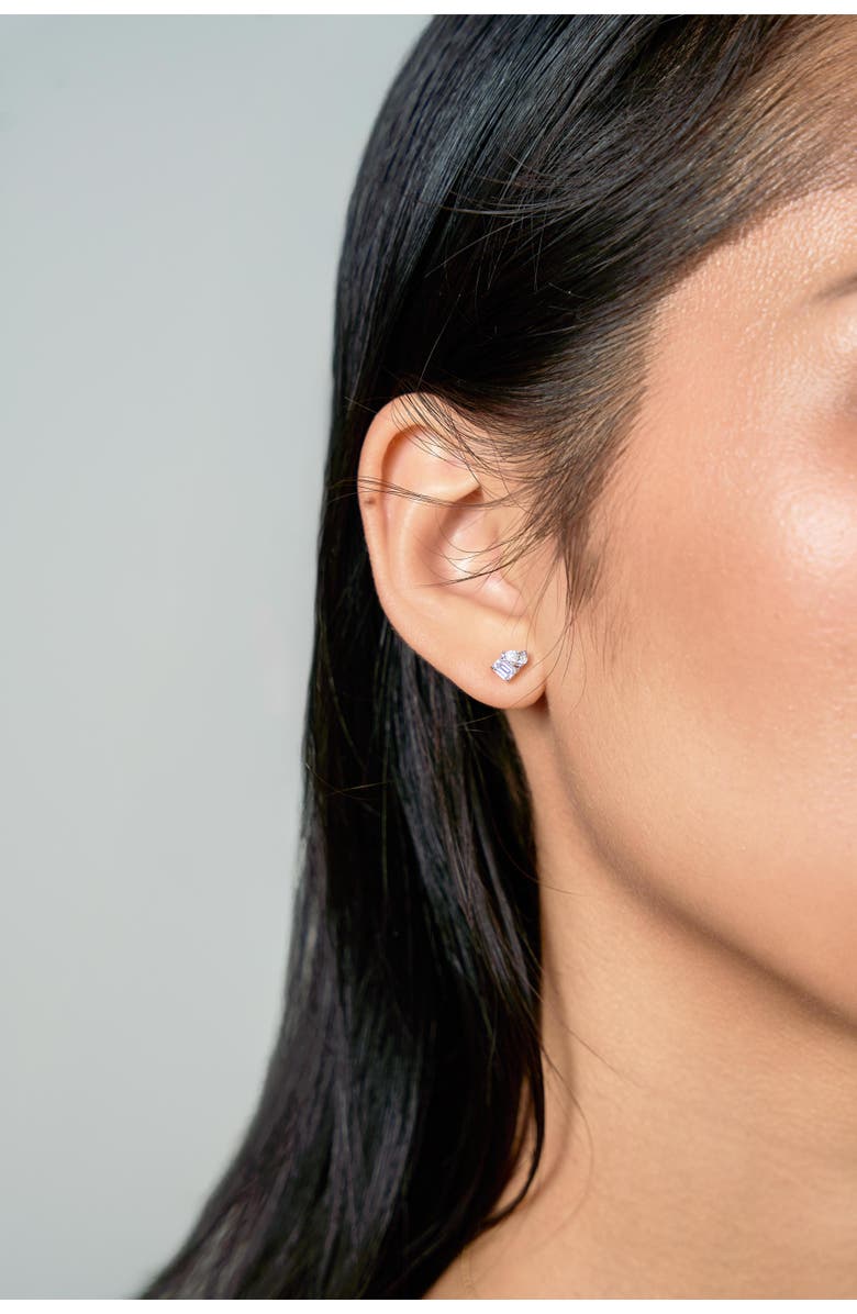 LuvMyJewelry Valessa 14K Gold Lab Grown Diamond Toi Et Moi Earrings - 0.4 Ct, Alternate, color, 14K White Gold