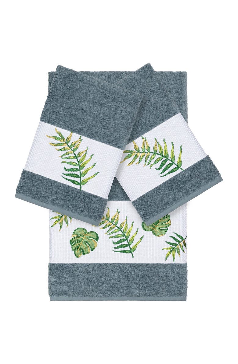 Linum Home Textiles Zoe 3-Piece Embellished Towel - Teal, Main, color, Teal