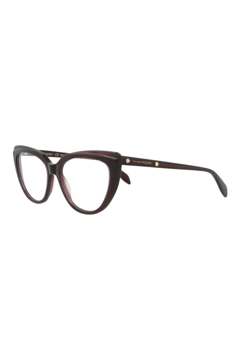 53mm Cat Eye Optical Glasses, Alternate, color, VIOLET VIOLET TRANSPARENT