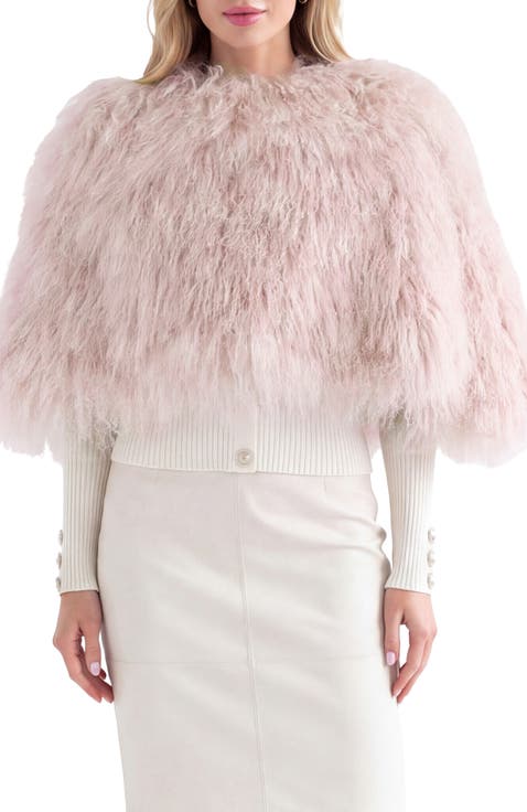 Select Genuine Shearling Shawl