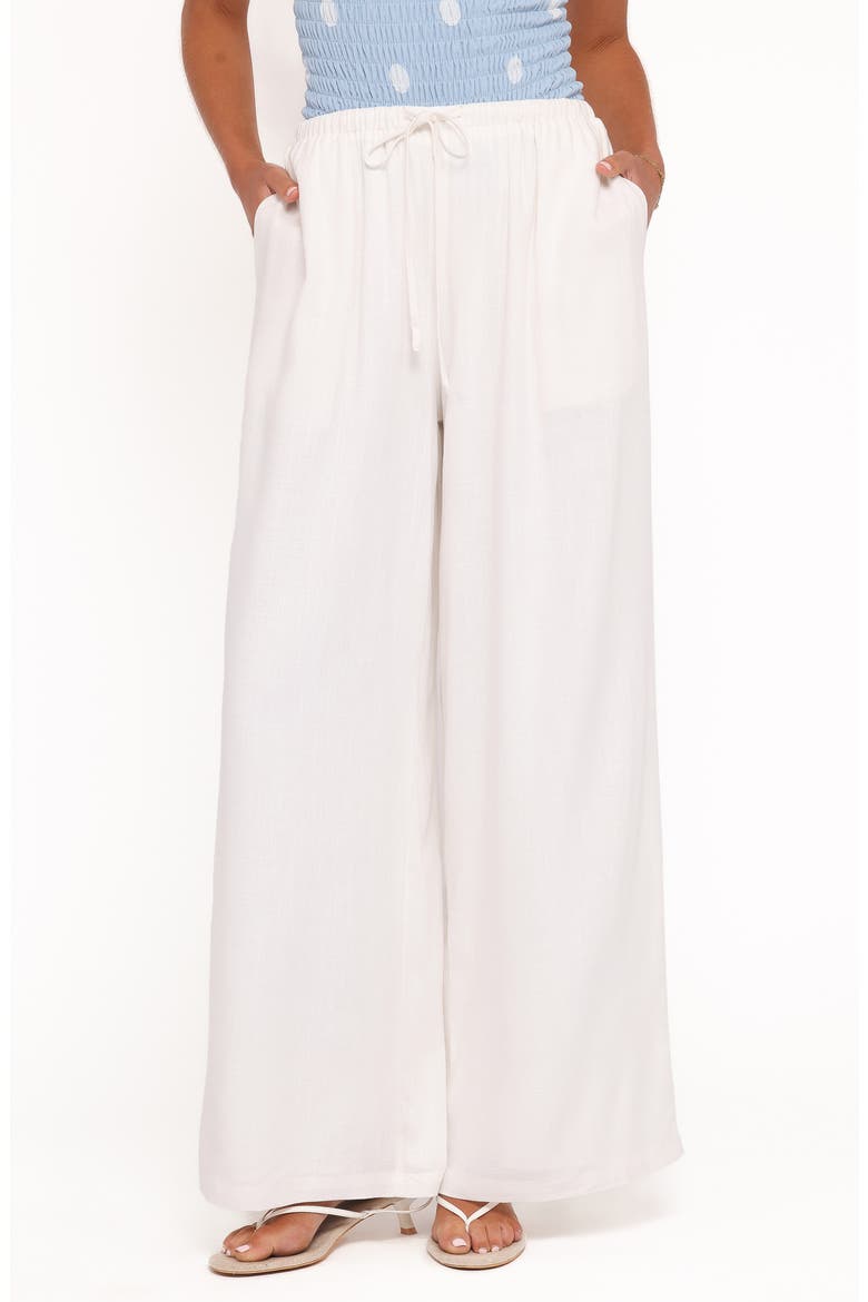 Elowen High Rise Wide Leg Drawstring Pants, Main, color, WHITE