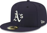 New Era Men's New Era Navy Oakland Athletics White Logo 59FIFTY Fitted Hat
