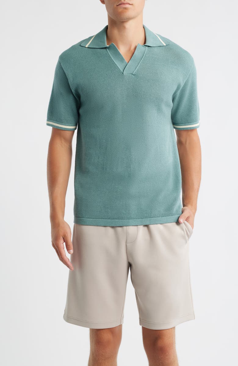 MAVRANS Textured Polo Sweater, Main, color, Blue