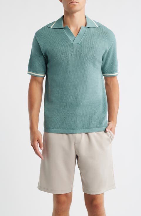 Textured Polo Sweater
