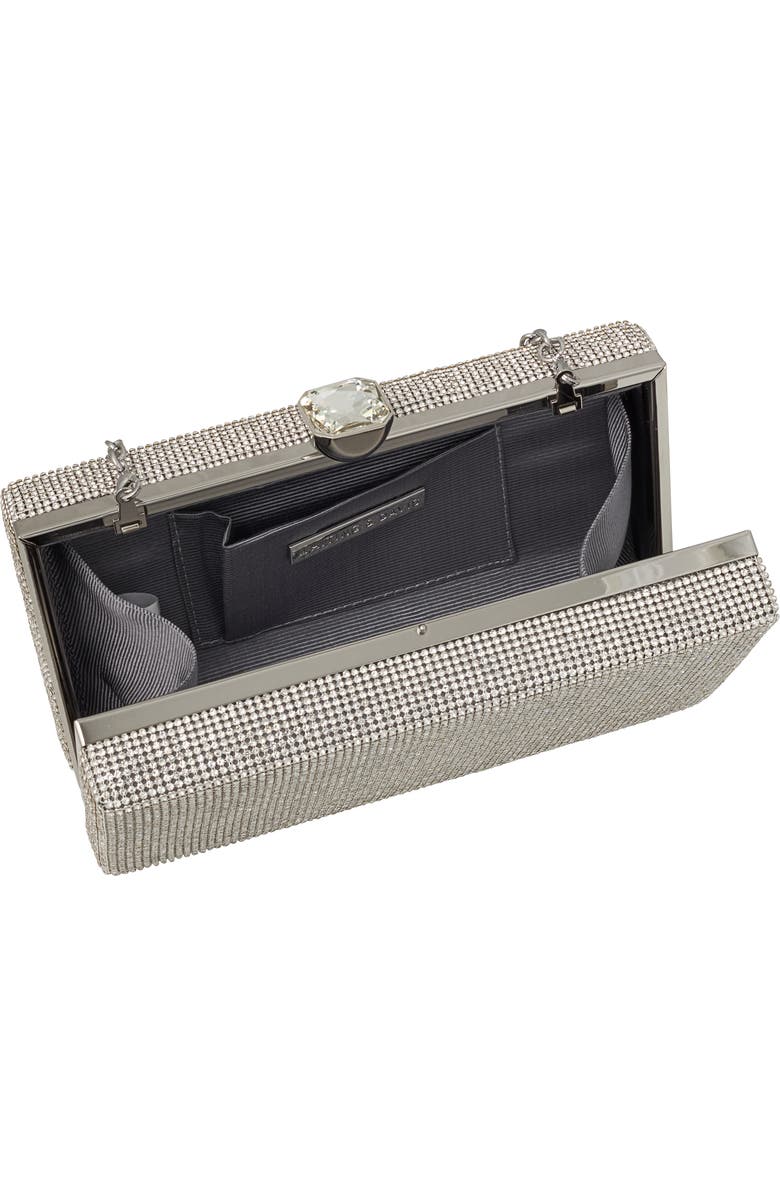 Whiting & Davis Olivia Crystal Top Minaudiere, Alternate, color, Metallic Silver
