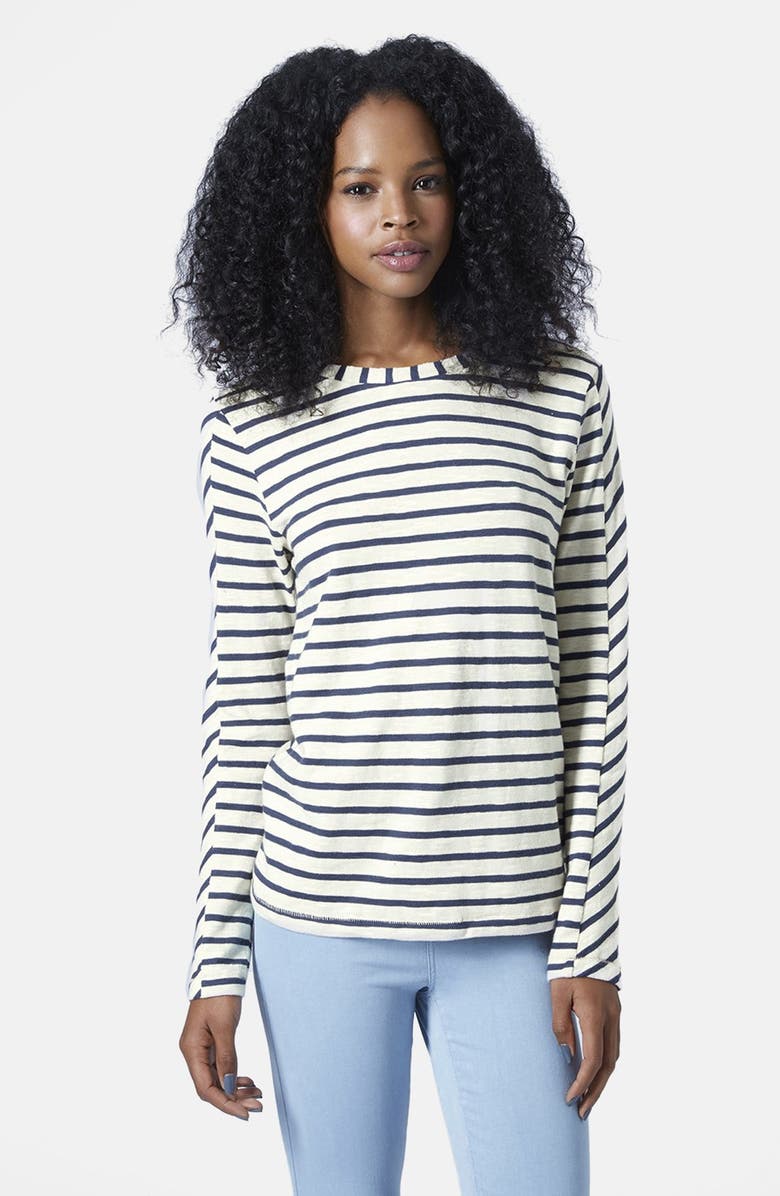 Topshop Long Sleeve Stripe Top, Main, color, 