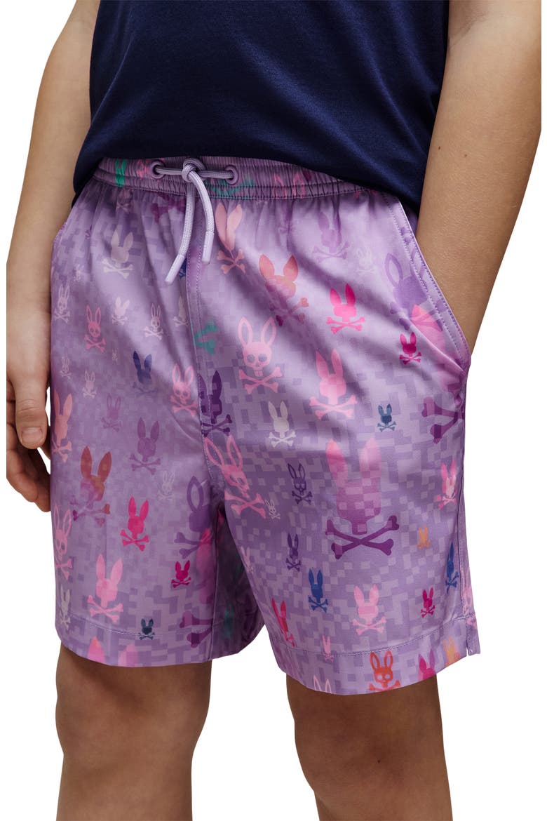 Kids' Van Lightweight Bunny Print Swim Trunks, Alternate, color, LAVENDULA