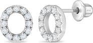 In Season Jewelry Cubic Zirconia Letter Initial Earrings