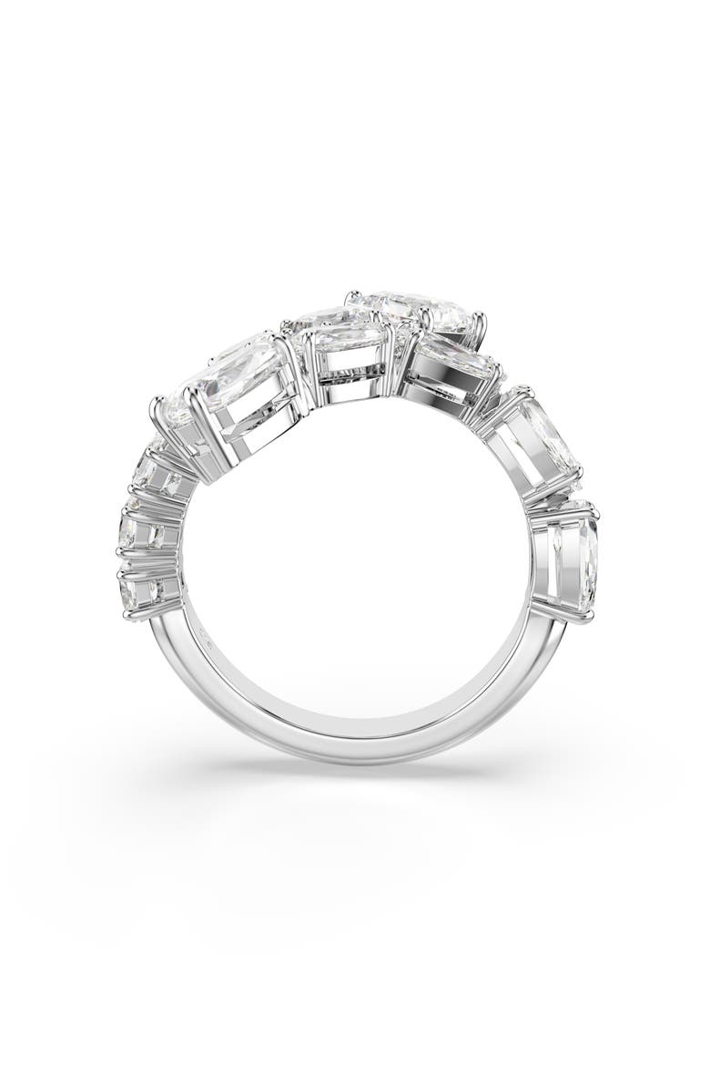 Matrix Bypass Ring, Alternate, color, SILVER/ WHITE