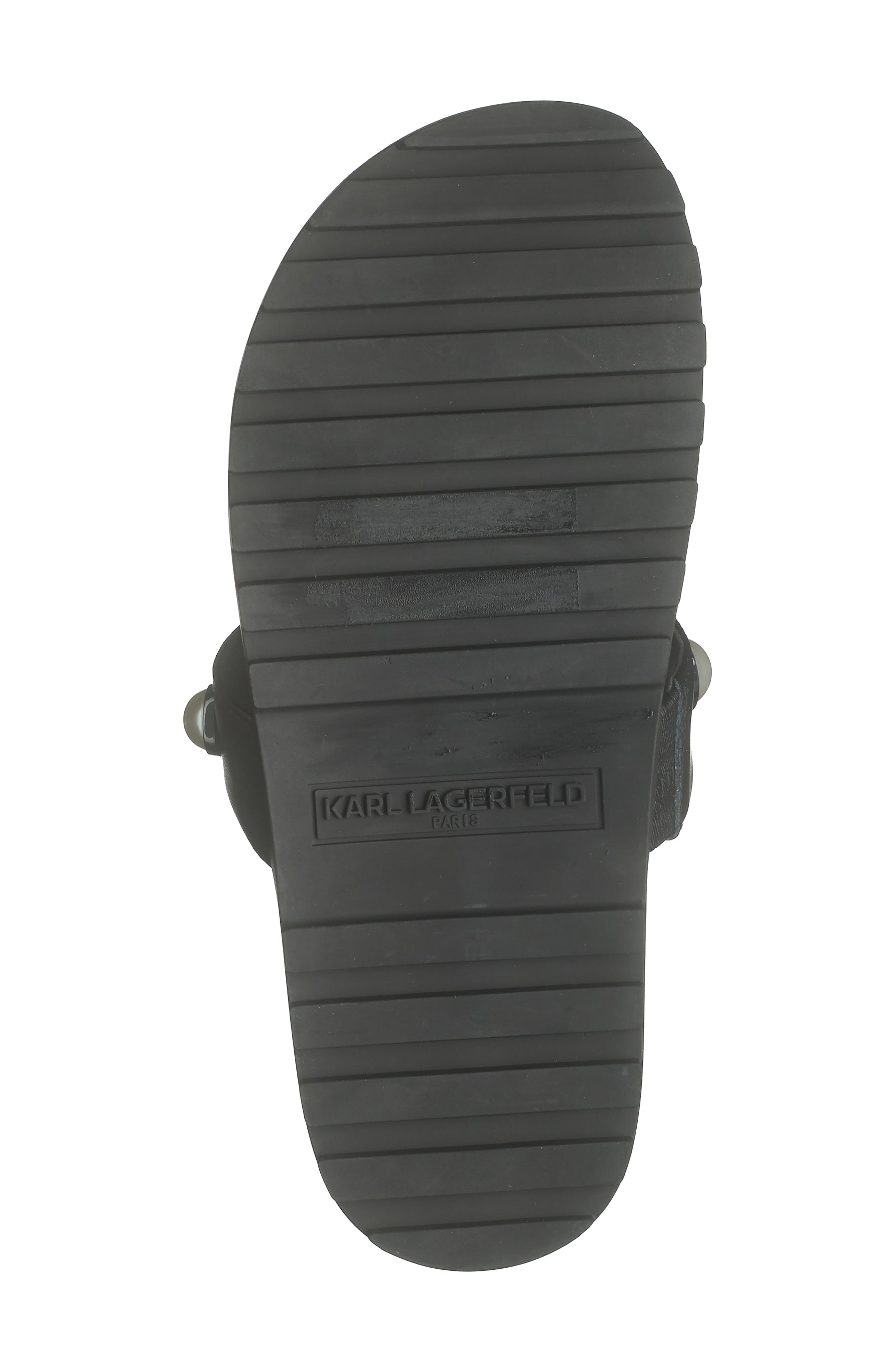 KARL LAGERFELD PARIS Balou Imitation Pearl Flat Sandal, Alternate, color, 