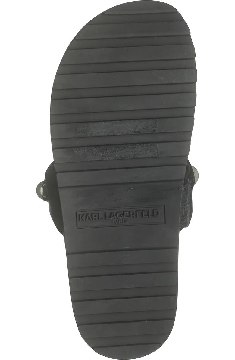 KARL LAGERFELD PARIS Balou Imitation Pearl Flat Sandal, Alternate, color,