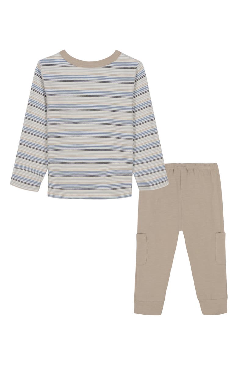 Calvin Klein Long Sleeve Pocket T-Shirt & Joggers Set, Alternate, color, Beige Multi