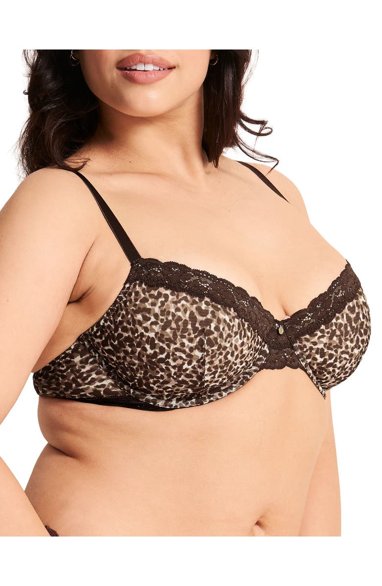 Adore Me Akari Unlined Demi Bra, Alternate, color, Animal Brown