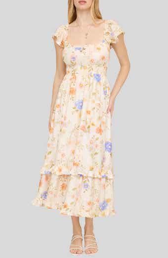 Blu Pepper Tiered Floral Midi Dress