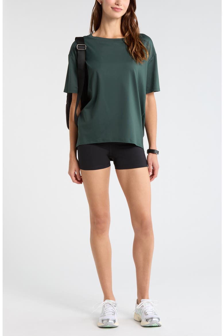Luxe Lite High Waist Shorty Shorts, Alternate, color, BLACK