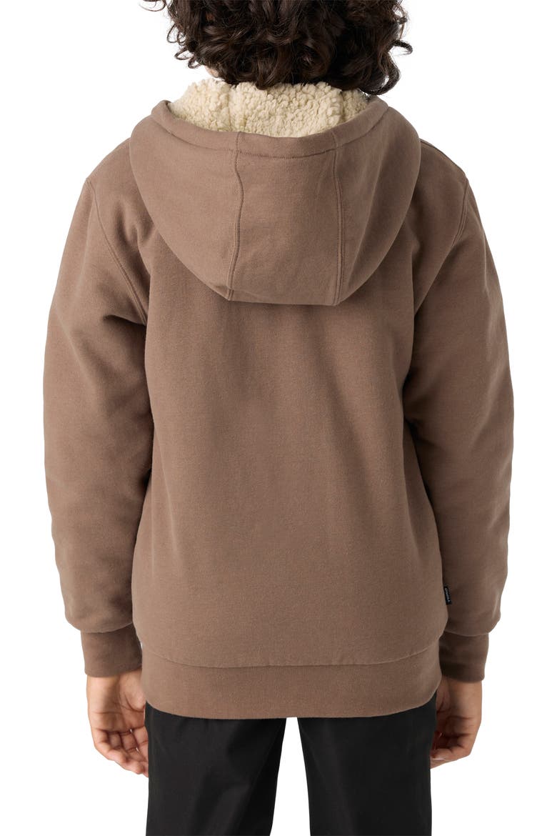 Kids' Fifty Two High Pile Fleece Lined Zip Hoodie, Alternate, color, CHOCOLATE