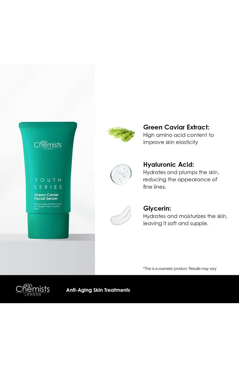 SKINCHEMISTS Youth Series Green Caviar Facial Serum 30ml x 3 Trio Set, Alternate, color, White