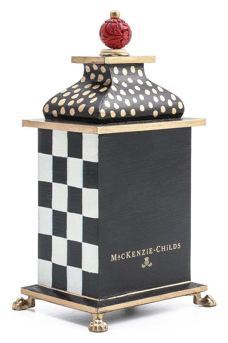 Courtly Check Desk Clock, Alternate, color, BLACK/ WHITE