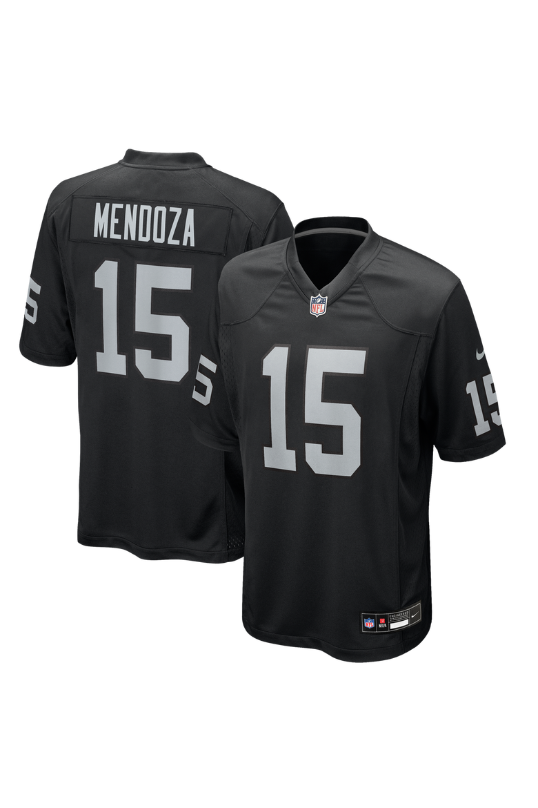 Men's Nike Black Las Vegas Raiders Fernando Mendoza 2026 NFL Draft First Round Pick No. 1 Team Game Jersey, Main, color, Black