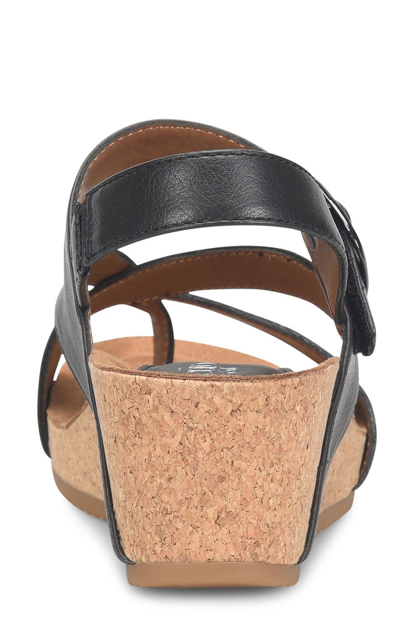 EUROSOFT Evelyn Wedge Sandal, Alternate, color, Black